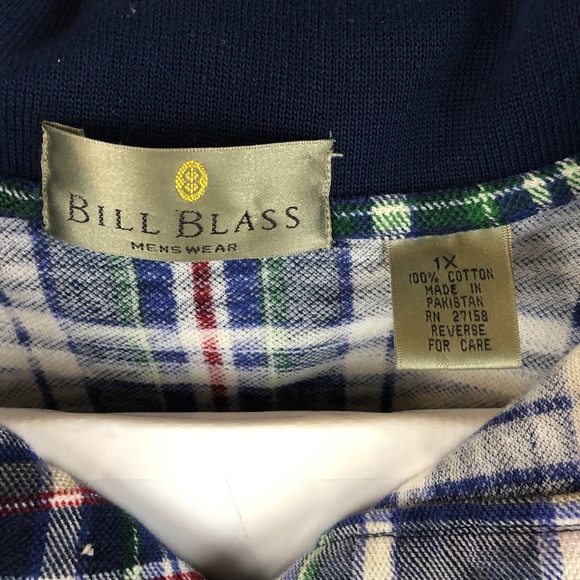 *VINTAGE* 90's Plaid Bill Blass Polo Shirt -XL - Picture 5 of 5
